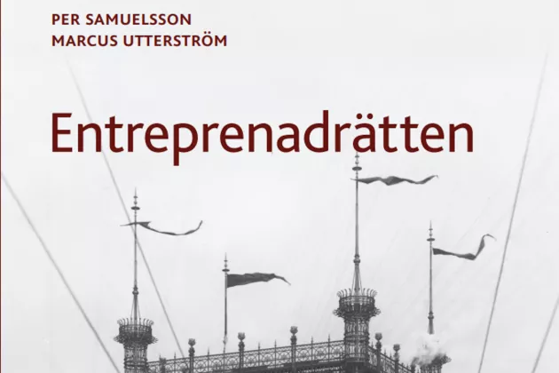Frontpage of the book Entreprenadrätten. Photo.